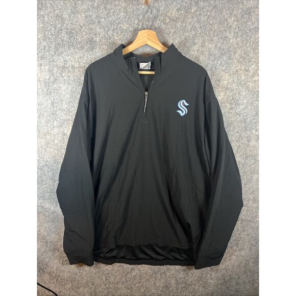 NWT NHL Seattle Kraken Mens Quarter-Zip Pullover windbreaker fleece mens 2XL - Picture 2 of 10